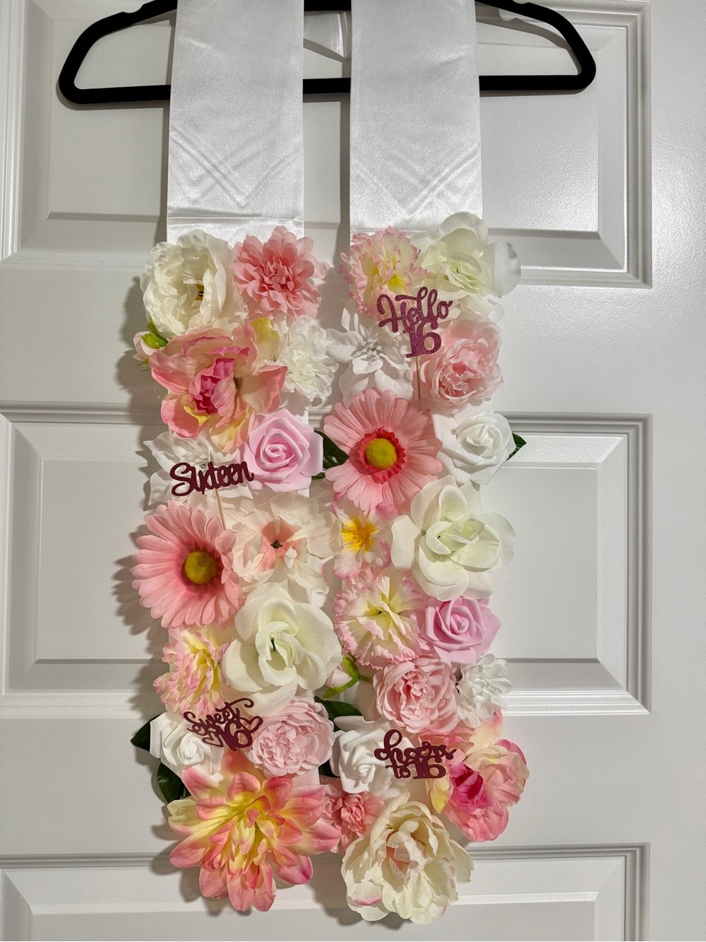 Sweet 16 floral sash/  floral sash/lei